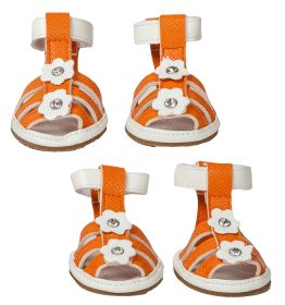 Buckle-Supportive Pvc Waterproof Pet Sandals Shoes - Set Of 4 (size: medium)