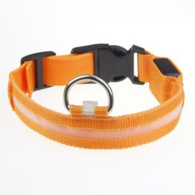 LED Luminous Pet Dog Collar Night (Option: Orange Light-XS)