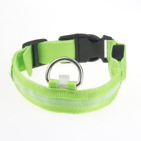 LED Luminous Pet Dog Collar Night (Option: Green Light-Rechargeable M)
