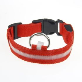 LED Luminous Pet Dog Collar Night (Option: Red Light-Rechargeable XS)